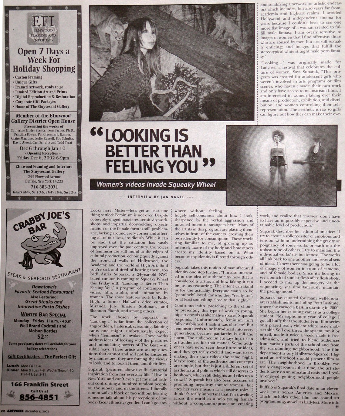 Interview in Art Voice for "Looking is Better than Feeling You"