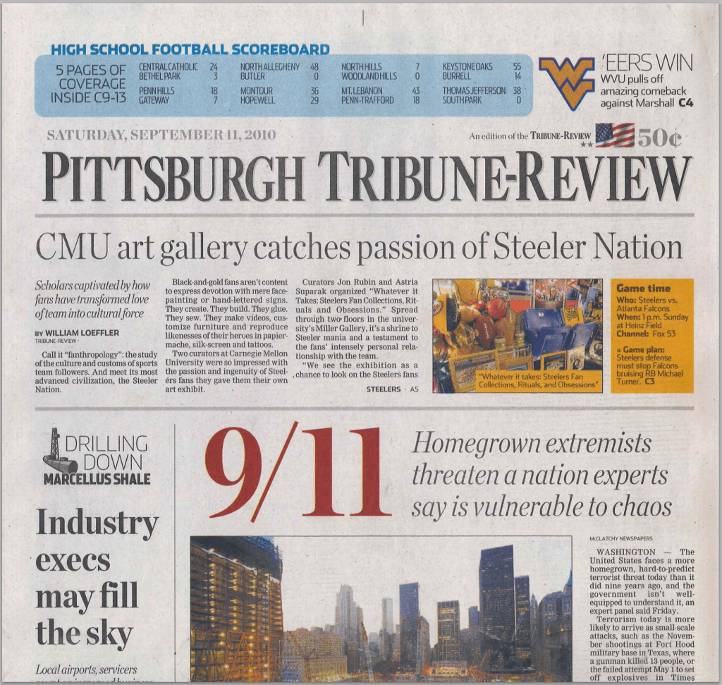 Top story on cover of Tribune-Review
