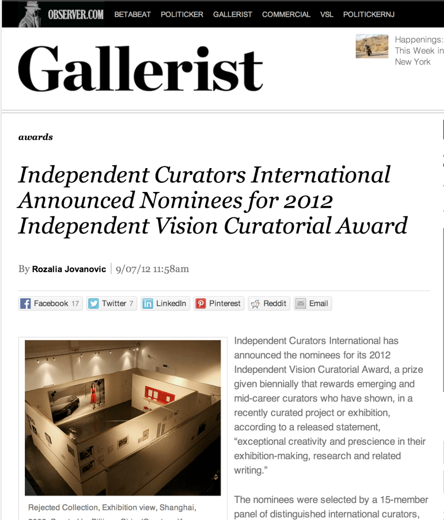 Gallerist - ICI Nominees